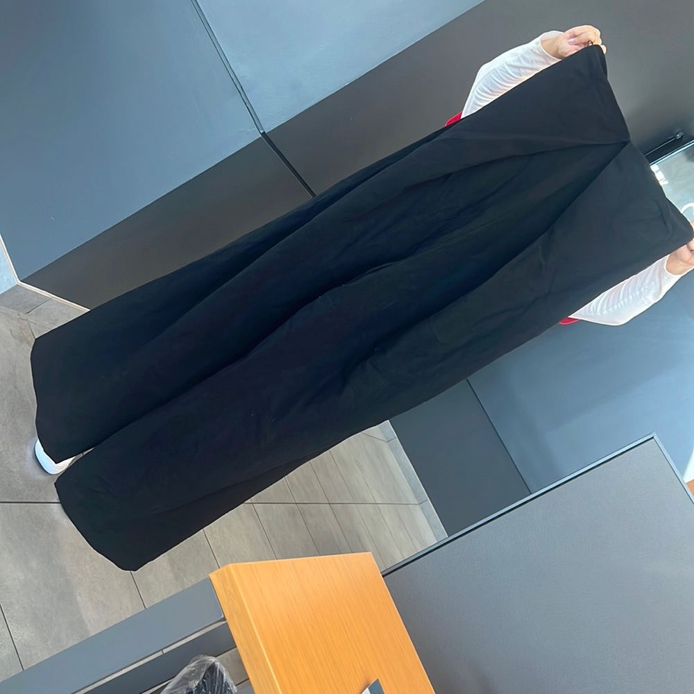 Zara strapless jumpsuit black linen material wide leg